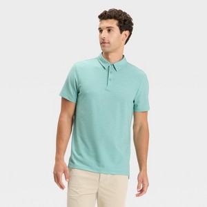 Men's Striped Pique Polo Shirt - All In Motion™ - 1 of 3