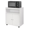 Kings Brand Furniture Vericombe Microwave Kitchen Cart, 2-Door Accent Storage Cabinet - 2 of 4