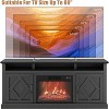 Acekool 67" Fireplace TV Stand - Built-in 23" Heater with Adjustable LED Flames, Glass Doors & Remote for Living Room - 3 of 4