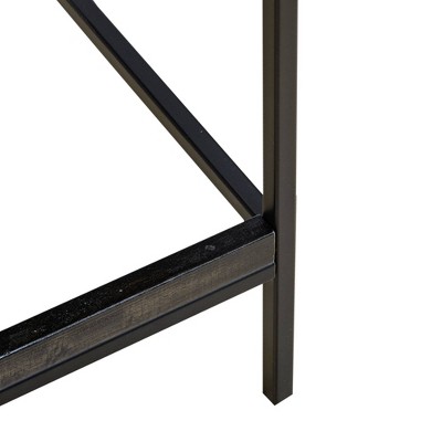 Tacoma 24.8" Black Wood and Metal Counter Stool