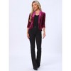 INSPIRE CHIC Women's Velvet Lapel Collar Open Front Blazers - 4 of 4