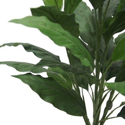 38" Green Artificial Spathiphyllum Floor Plant with 40 Leaves