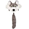 HalloweenCostumes.com    Wolf Plush Headband and Tail Kit, Black/White/Gray - 4 of 4