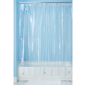 iDesign Vinyl Shower Curtain Liner with 12 Grommets- 72" x 84" - Clear - 1 of 4