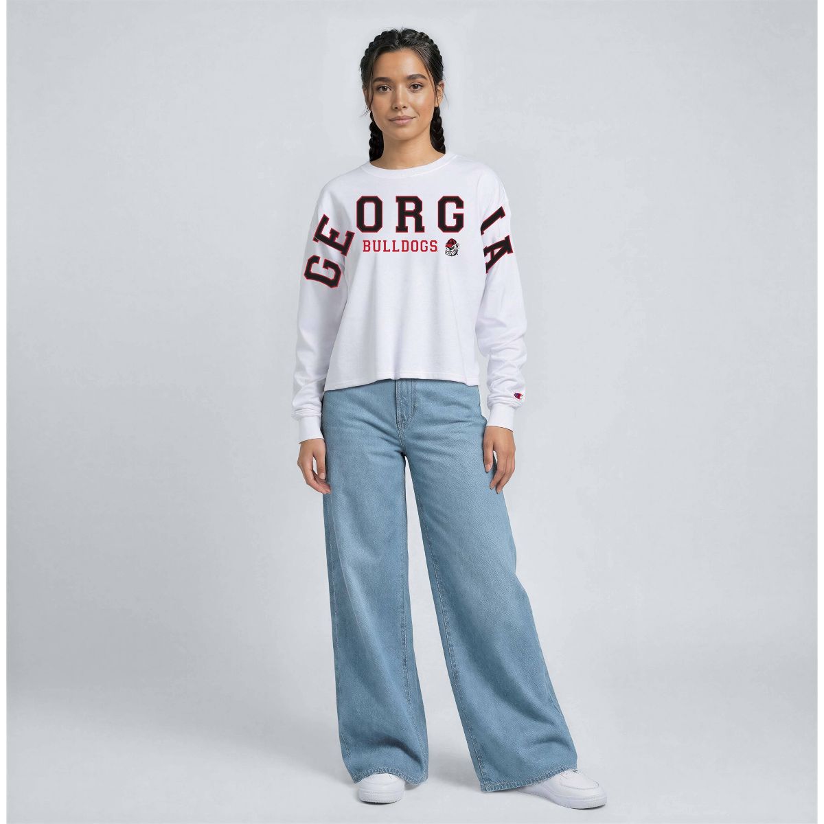 NCAA Georgia Bulldogs Women's Champion White Stretch Long Sleeve T-Shirt