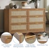 6/7 Drawer Dresser for Bedroom, Rattan Dresser Modern Wood Chest with Metal Handles, Storage Organizer or TV Stand for Living Room & Hallway - 3 of 4