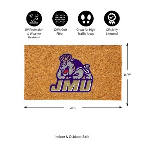 EvergreenNCAAJames Madison Dukes Logo Natural Coir 28 x 16 Inches Indoor Outdoor Doormat - 1 of 4