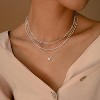 Sterling Silver Layered Necklace Set for Women: Dainty Stackable Paperclip & Rope Chains with Diamond Pendant - Gift - 4 of 4