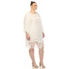 Plus Size Crocheted Fringed Trim Dress  Cover Up - White Mark - 2 of 4