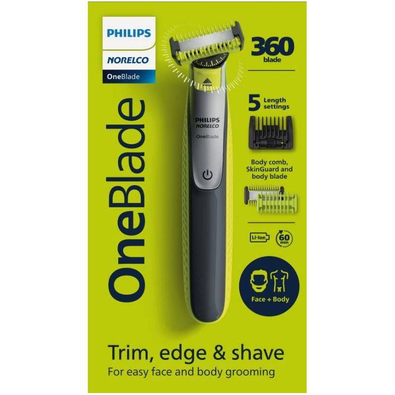 Philips Norelco OneBlade 360 Face &#38; Body Rechargeable Men&#39;s Electric Shaver and Trimmer - QP2834/70, 3 of 17