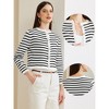 Allegra K Women's Round Neck Long Sleeve Button Down Cardigan Sweaters - 2 of 4