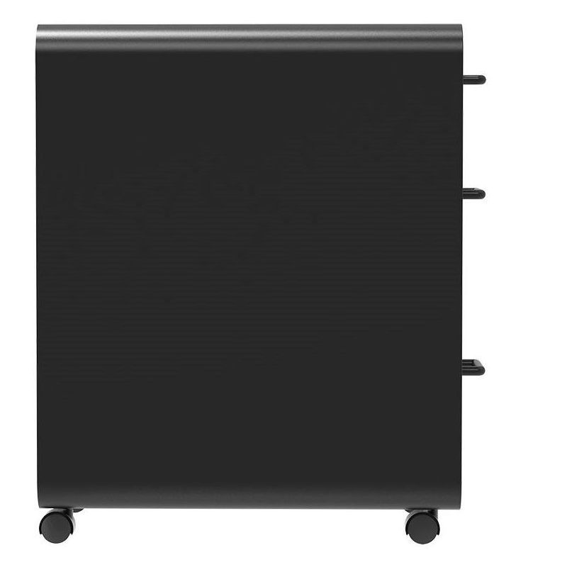 Monoprice Round Corner 3-Drawer File Cabinet - Black With Lockable Drawer - Workstream Collection, 4 of 7