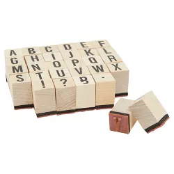 Juvale 30 Pieces Mini Alphabet Rubber Stamps and Symbols for Crafts, Letters, DIY Cards, Scrapbooking, 0.65 x1 In