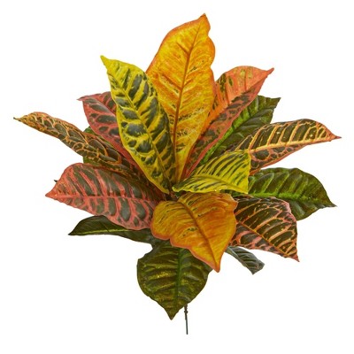 Nearly Natural 17-in Garden Croton Artificial Plant (Real Touch) (Set of 6)