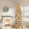 7FT Potted Christmas Tree with 140 Warm  Lights, Artificial Christmas Tree Outdoor Decor - 3 of 4