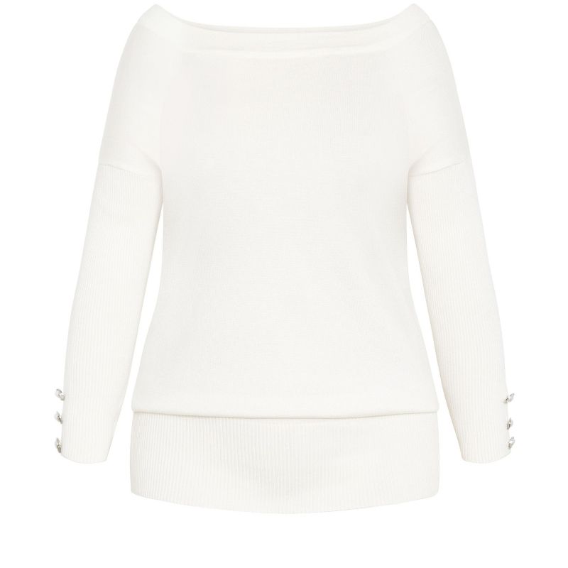 Women's Plus Size Intrigue Jumper - cream | CITY CHIC, 5 of 8