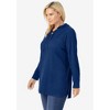 Woman Within Women's Plus Size Waffle-Thermal Lace-Up Hoodie - image 4 of 4