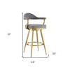 HomeRoots 26" Gray and Gold Fabric and Stainless Steel Counter Height Swivel Bar Chair - 3 of 4