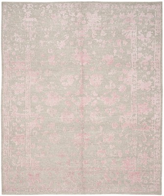 Centennial Silver and Rose Hand-Knotted Wool Area Rug 6' x 9'