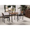 3 Piece Dining Table Set for 2, Farmhouse Kitchen Table and Upholstered Chair, Metal Frame Square Dining Room Furniture - 4 of 4