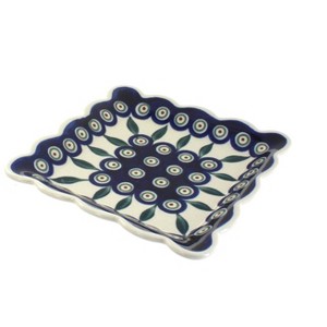 Blue Rose Polish Pottery 1610 Zaklady Small Square Dessert Plate - 1 of 1
