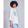 Jones New York Button-Front Embroidered Blouse - XL - 2 of 3