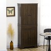 HOMCOM 72" Farmhouse Kitchen Pantry, 4-Door Rustic Storage Cabinet with Drawer and 3 Shelves, Walnut - 2 of 4