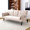 70" Convertible Sofa Bed,Foldable Cotton Linen Couch with Cup Holder and Side Storage,Sleeper Sofa for Living Room or Apartment-Baofuwish - 2 of 4