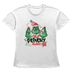 Womens The Grinch Old Grinchy Claus Graffiti T Shirt - 1 of 3