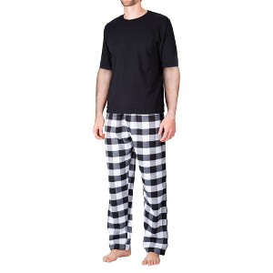SLEEPHERO Men’s Pajama Set 2 Piece PJ with Crew Neck Short Sleeve Tee and Pants - 1 of 1