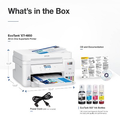 Epson EcoTank ET-4850 All-in-One Cartridge-Free Supertank Printer - White: Wi-Fi, Fax Capabilities, 7 of 11