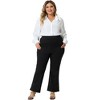 Agnes Orinda Women's Plus Size Flare Leg Stretchy High Waist with Pockets Business Casual Pants - image 3 of 4