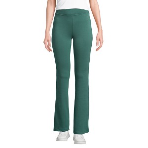 Lands' End Women's High Rise Serious Sweats Fleece Lined Pocket Bootcut Pants - 1 of 4