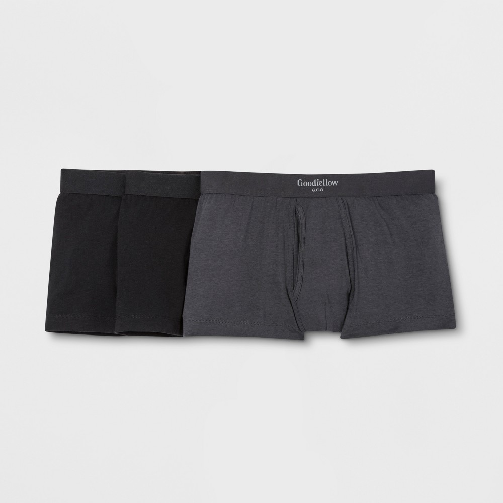 Men's Premium Knit Trunk 3pk - Goodfellow & Co Black/Gray S was $18.99 now $9.99 (47.0% off)
