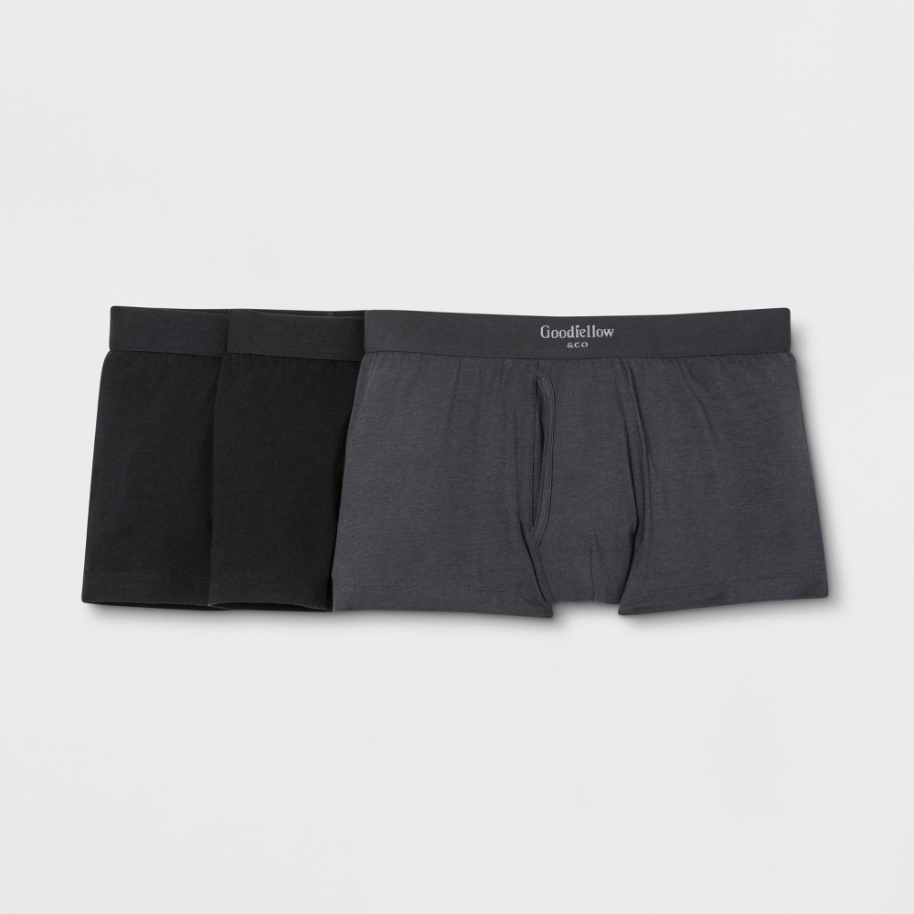 Men's Premium Knit Trunk 3pk - Goodfellow & Co Black/Gray L was $18.99 now $9.99 (47.0% off)