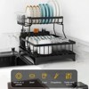 DOMETOUR 2 Tier Dish Drying Rack for Kitchen Counter, Black Metal Dish Drainer with Drainage System, Large Capacity, Space Saving & Rust-Resistant - 4 of 4