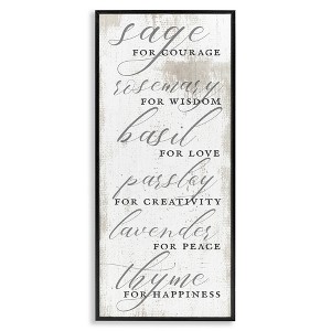Stupell Industries Sage Basil Thyme Sentimental Phrases, 10" x 24" - 1 of 4