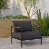 Emma and Oliver Aluminum Frame Patio Chair with Teak Arm Accents and Plush Cushions - 2 of 4