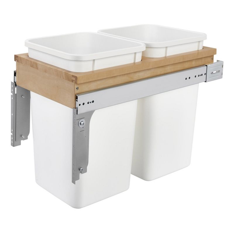 Rev-A-Shelf Double Top Mount Pull Out Kitchen Waste Trash Container Bin, 1 of 7