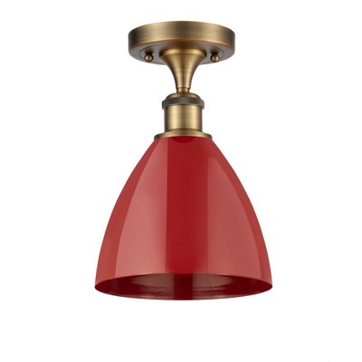 Plymouth Dome - 1 Light Semi-Flush Mount In Industrial Style-11.25 Inches Tall and 7.5 Inches Wide