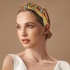 Unique Bargains Women's Elegant Knotted Printed Wide Hairband Yellow Orange Green 1 Pc - 2 of 3