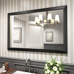 Apmir High-Strength Tempered Glass and Aluminum Alloy Framed French Cleat Mounted Wall Decor Mirror in matte black with 5-Year Warranty - 1 of 4