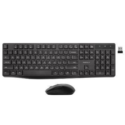 Macally RF Wireless USB 104 Keys With 13 Shortcuts Computer Keyboard and 1600 DPI Mouse