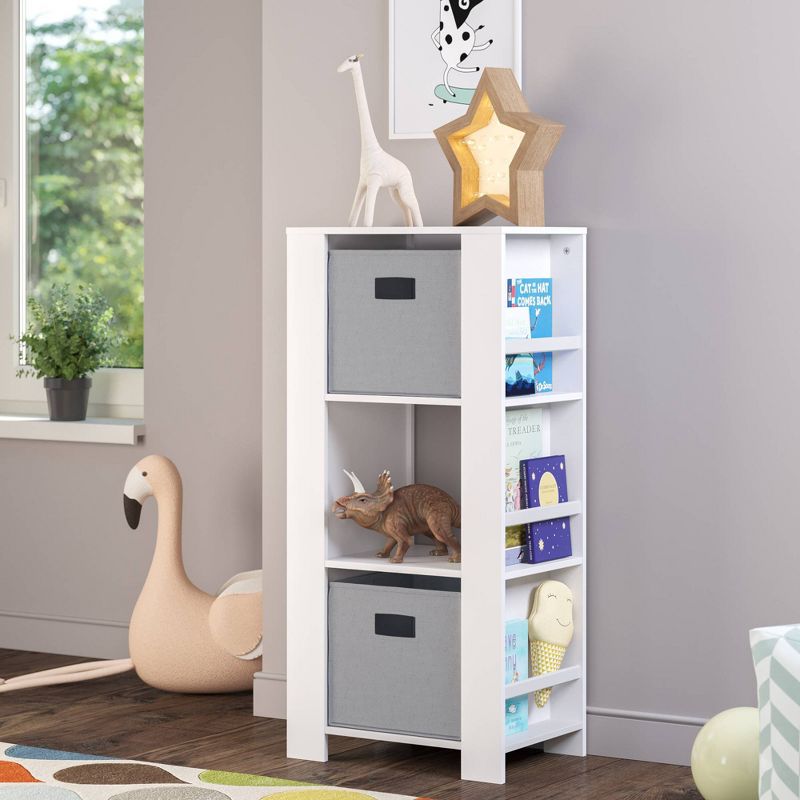 Kids&#39; Book Nook Cubby Storage Tower with Bookshelves White - RiverRidge Home, 3 of 17