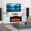 70'' Fireplace TV Stand with 36'' Firplace, Entertainment Center, 2 Tier TV Console Cabinet with Storage Cabinet, Electric Fireplace Heater - 3 of 4