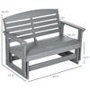 Syemin Patio Accent Chairs, Park Loveseat with Armrests, All-Weather Design for Lawns, Gardens and Porches, Gray, 49.5" * 27.5" * 34.25" - 4 of 4