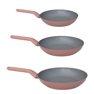 BergHOFF Leo 3Pc Non-Stick Fry Pan Set, 8", 10" & 11" Mauve