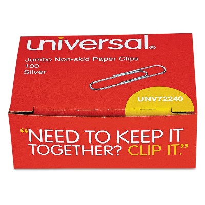 Universal Nonskid Paper Clips Wire Jumbo Silver 1000/Pack 72240