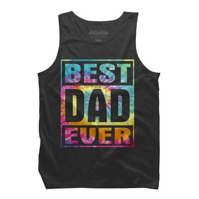 Men's Design By Humans Vintage Tie Dye Best Dad Ever By Tank Top