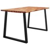 vidaXL Dining Table with Live Edge 55.1 in.x31.5 in.x29.5 in. Solid Wood Acacia - 3 of 4